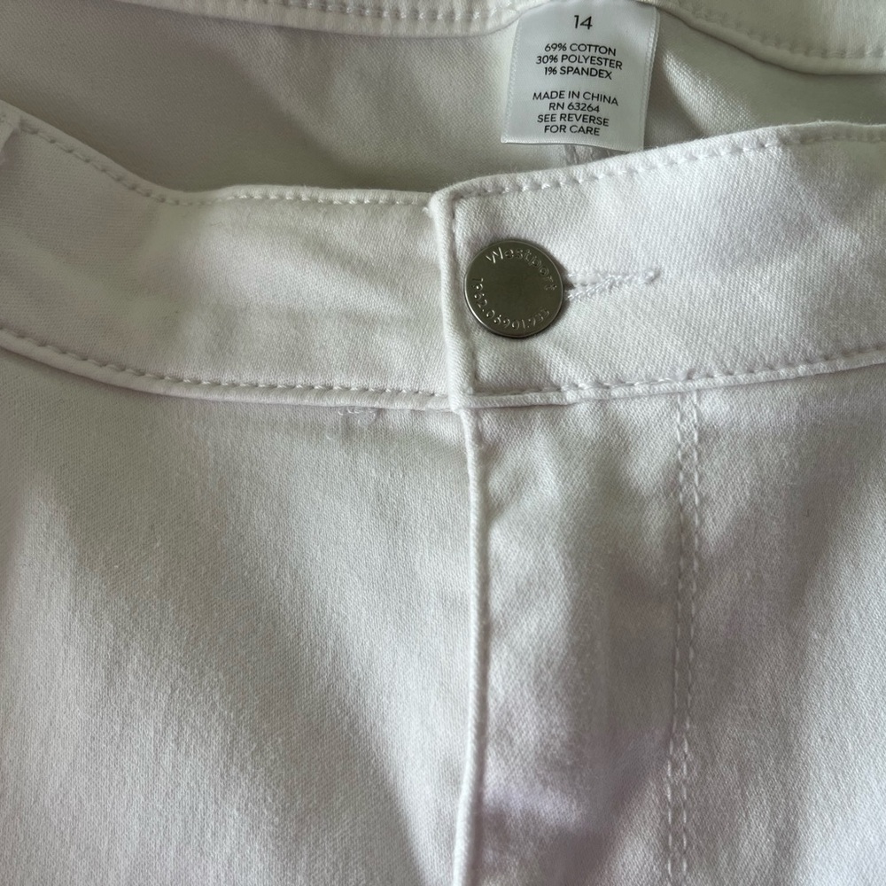 WESTPORT by DRESSBARN Classic Fit White Stretch Jean Capris Size 14 - Picture 7 of 11